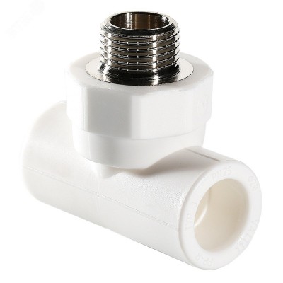 Тройник комбинированный 20x3/4' НР полипропиленовый PPR белый