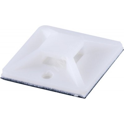 Площадка самоклеющаяся 25x25мм, под хомуты, белый,