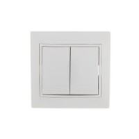 Выключатель 2-кл. СП Mira 10А IP20 с бел.вставкой бел. LEZARD 701-0202-101