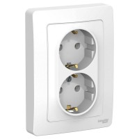 Розетка 2-м СП Blanca 16А IP20 250В с заземл. без защ. шторок бел. SE BLNRS001021 Розетка 2-м СП Blanca 16А IP20 250В с заземл. без защ. шторок бел. SE BLNRS001021