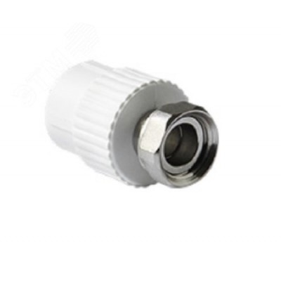 Муфта комбинированная 25x1/2' ВР накидная гайка, полипропиленовая PPR белая