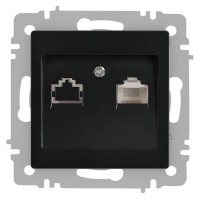 Розетка компьютерная 1-м СП Accent 6-303-05 RJ45 IP20 антрацит Intro Б0063634