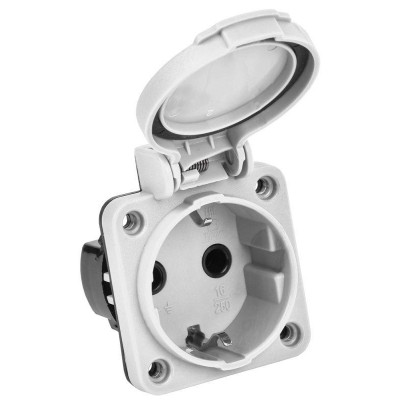 Розетка панельная MAGNUM 2P+PE 16А IP54 РП13-3 с защ. крышкой с заземл. сер. IEK PSN71-016-3-2-54-K03 Розетка панельная MAGNUM 2P+PE 16А IP54 РП13-3 с защ. крышкой с заземл. сер. IEK PSN71-016-3-2-54-K03