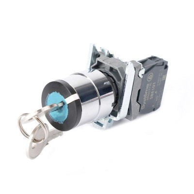 Переключатель модульный SB4 в сборе 22мм 2поз. с фиксацией ключ 1пол 1НО SE SB4BG21 Переключатель модульный SB4 в сборе 22мм 2поз. с фиксацией ключ 1пол 1НО SE SB4BG21