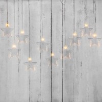 Гирлянда светодиодная "Айсикл" (бахрома) "Звезды" 1.5х0.6м 10LED тепл. бел. 0.51Вт IP20 провод прозр. Neon-Night 303-030