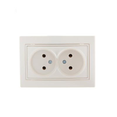 Розетка 2-м СП Mira 16А IP20 без заземл. со вставкой керамика жемчуж./бел. перламутр. LEZARD 701-3030-128 Розетка 2-м СП Mira 16А IP20 без заземл. со вставкой керамика жемчуж./бел. перламутр. LEZARD 701-3030-128