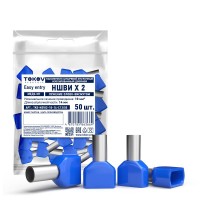 Наконечник штыревой втулочный изолированный двойн. НШВИ(2) 16-14 TOKOV ELECTRIC TKE-NSVI2-16-14-C08/50 Наконечник штыревой втулочный изолированный двойн. НШВИ(2) 16-14 TOKOV ELECTRIC TKE-NSVI2-16-14-C08/50