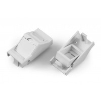 Вставка SIP2A-1K-M45-22.5 угл. 45х22.5 (аналог Mosaic) для 1 модуля формата Keystone Jack со шторками ROHS бел. Hyperline 247254