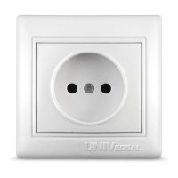 Розетка 1-м СП Севиль 16А IP20 без заземл. бел. UNIVersal С0022 Розетка 1-м СП Севиль 16А IP20 без заземл. бел. UNIVersal С0022