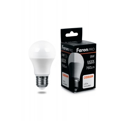 Лампа светодиодная LED 9вт Е27 дневной Feron.PRO