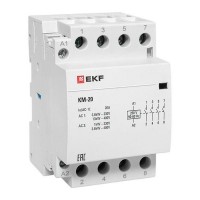 Контактор модульный КМ 20А 4NО (3 мод.) EKF km-3-20-40 Контактор модульный КМ 20А 4NО (3 мод.) EKF km-3-20-40