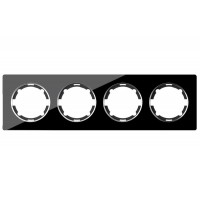 Рамка 4-м Garda горизонт. стеклянная чер. 2E52401303 OneKeyElectro 2234942