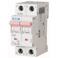 Выключатель автоматический модульный 2п C 2А 6кА PL7-C2/2-DC EATON 264896 Выключатель автоматический модульный 2п C 2А 6кА PL7-C2/2-DC EATON 264896