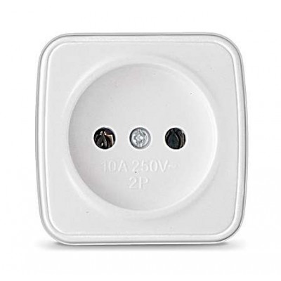 Розетка 1-м ОП Электра 10А IP20 без заземл. бел. Союз 0011 Розетка 1-м ОП Электра 10А IP20 без заземл. бел. Союз 0011