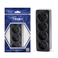 Розетка 4-м ОП Frea 16А IP20 250В с заземл. АБС-пластик карбон TOKOV ELECTRIC TKE-FR-R4Z-C14 Розетка 4-м ОП Frea 16А IP20 250В с заземл. АБС-пластик карбон TOKOV ELECTRIC TKE-FR-R4Z-C14