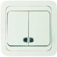 Выключатель 2-кл. СП Mimoza 10А IP20 с подсветкой бел./бел. Makel 12023 Выключатель 2-кл. СП Mimoza 10А IP20 с подсветкой бел./бел. Makel 12023