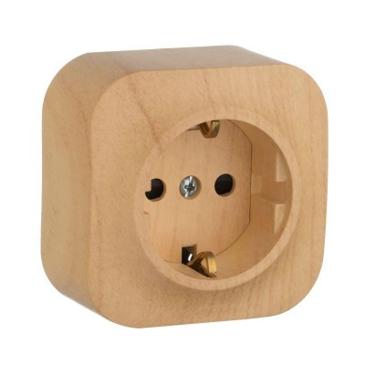 Розетка 1-м ОП Quteo 16А IP20 250В 2P+E с заземл. защ. шторки дерево IEK 782280 Розетка 1-м ОП Quteo 16А IP20 250В 2P+E с заземл. защ. шторки дерево IEK 782280