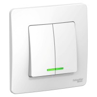 Выключатель 2-кл. СП Blanca 10А IP20 (сх. 5) 250В с подсветкой бел. SE BLNVS010511 Выключатель 2-кл. СП Blanca 10А IP20 (сх. 5) 250В с подсветкой бел. SE BLNVS010511