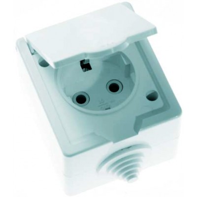 Розетка 1-м ОП РА16-660 16А IP44 с заземл. бел. Кунцево 5906 Розетка 1-м ОП РА16-660 16А IP44 с заземл. бел. Кунцево 5906