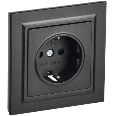 Розетка СП BRITE РСР14-1-0-БрЧ 16А в сборе с заземл. защ. шторки черн. IEK BR-R14-16-K02-F Розетка СП BRITE РСР14-1-0-БрЧ 16А в сборе с заземл. защ. шторки черн. IEK BR-R14-16-K02-F