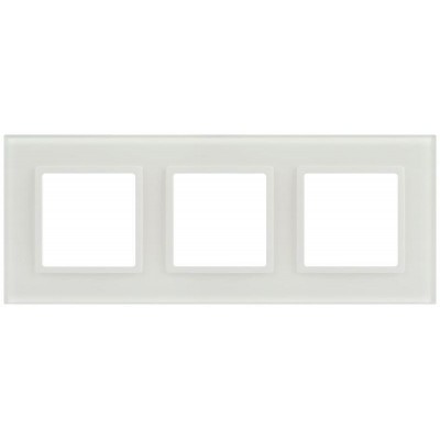 Рамка 3-м Elegance 14-5103-01М для розеток и выключателей стекло матов. бел. Эра Б0065836