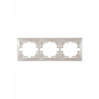Рамка 3-м Mira горизонт. жемчуж./бел. перламутр. LEZARD 701-3000-148