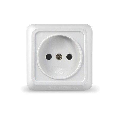 Розетка 1-м ОП Олимп 16А IP20 без заземл. бел. UNIVersal О0022 Розетка 1-м ОП Олимп 16А IP20 без заземл. бел. UNIVersal О0022
