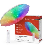 Светильник светодиодный COMFORT DIAMOND-RGB 75Вт 3000-6500К 6000лм 230В 500х90мм с пультом ДУ IN HOME 4690612044583 Светильник светодиодный COMFORT DIAMOND-RGB 75Вт 3000-6500К 6000лм 230В 500х90мм с пультом ДУ IN HOME 4690612044583