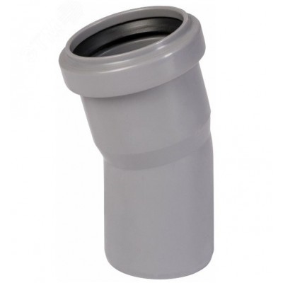 Отвод 50 15 град, для внутренней канализации, серый