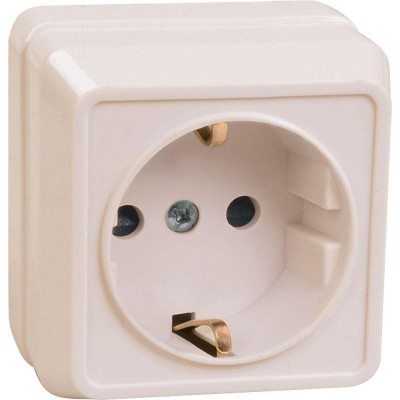Розетка 1-м ОП Октава РС20-3-ОКм 16А IP20 с заземл. крем. IEK ERO11-K33-16-DC Розетка 1-м ОП Октава РС20-3-ОКм 16А IP20 с заземл. крем. IEK ERO11-K33-16-DC