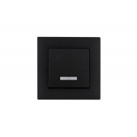 Выключатель 1-клав. с подсветкой Karea RIZZ STAR чер. Makel 88054021