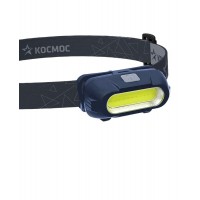 Фонарь аккумуляторный налобный 3Вт COB LED съемный Li-ion 18650 800мА.ч корпус ABS-пластик USB-шнур type C регулируемый эласт. ремешок КОСМОС KOC514Lit Фонарь аккумуляторный налобный 3Вт COB LED съемный Li-ion 18650 800мА.ч корпус ABS-пластик USB-шнур type C регулируемый эласт. ремешок КОСМОС KOC514Lit