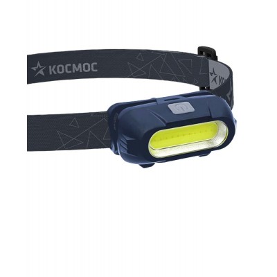 Фонарь аккумуляторный налобный 3Вт COB LED съемный Li-ion 18650 800мА.ч корпус ABS-пластик USB-шнур type C регулируемый эласт. ремешок КОСМОС KOC514Lit Фонарь аккумуляторный налобный 3Вт COB LED съемный Li-ion 18650 800мА.ч корпус ABS-пластик USB-шнур type C регулируемый эласт. ремешок КОСМОС KOC514Lit