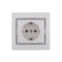 Розетка 1-м СП Mira 16А IP20 с заземл. защ. шторки с сер. вставкой керамика бел. LEZARD 701-0215-124 Розетка 1-м СП Mira 16А IP20 с заземл. защ. шторки с сер. вставкой керамика бел. LEZARD 701-0215-124