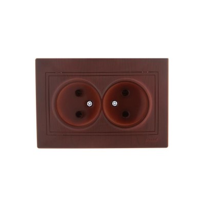 Розетка 2-м СП Mira 16А IP20 без заземл. керамика вишня LEZARD 701-0601-128 Розетка 2-м СП Mira 16А IP20 без заземл. керамика вишня LEZARD 701-0601-128