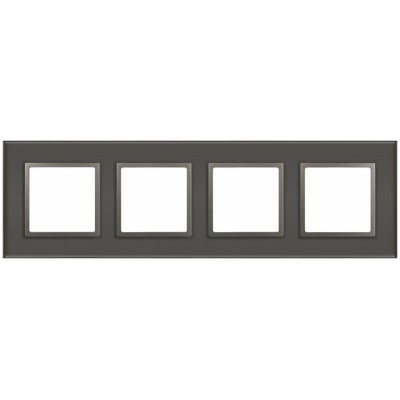 Рамка 4-м Elegance 14-5104-16 для розеток и выключателей стекло титан Эра Б0065839
