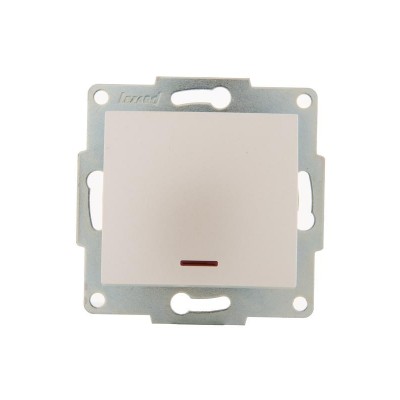 Выключатель 1-кл. 1п СП Karina 10А IP20 с подсветкой механизм жемчуж./бел. перламутр. LEZARD 707-3088-111