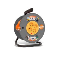 Удлинитель на катушке 4х20м с заземл. 6А IP44 ВЕМ-250 ПВС 3х0.75 термозащита защ. шторки UNIVersal 1679 Удлинитель на катушке 4х20м с заземл. 6А IP44 ВЕМ-250 ПВС 3х0.75 термозащита защ. шторки UNIVersal 1679