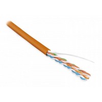 Кабель витая пара U/UTP кат.5E 4х2х24AWG solid LSZH нг(А)-HF UUTP4-C5E-S24-IN-LSZH-OR-305 оранж. (уп.305м) Hyperline 46858