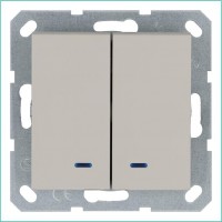 Выключатель 2-кл. 10А IP20 с подсветкой механизм тауп Jasmart G3023NT