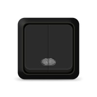 Выключатель 2-кл. ОП Олимп 10А IP20 с подсветкой черн. Universal 2214 Выключатель 2-кл. ОП Олимп 10А IP20 с подсветкой черн. Universal 2214
