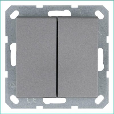 Переключатель проходной 2-кл. 10А IP20 механизм алюм. Jasmart G3022S