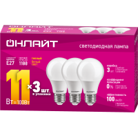 Лампа светодиодная 90 602 OLL-A60-11-230-2.7K-E27-PACK3 ОНЛАЙТ 90602