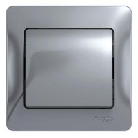 Выключатель 1-кл. СП Glossa 10А IP20 (сх. 1) 10AX в сборе алюм. SE GSL000312