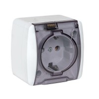 Розетка 1-м ОП Владивосток 16А IP54 с заземл. с прозр. крышкой бел. EKF EQR16-029-30-54-T Розетка 1-м ОП Владивосток 16А IP54 с заземл. с прозр. крышкой бел. EKF EQR16-029-30-54-T