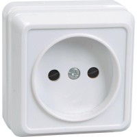 Розетка 1-м ОП Октава 10А IP20 без заземл. бел. IEK ERO10-K01-10-DC