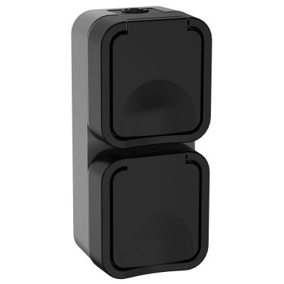 Розетка 2-м ОП TORS 16А IP55 TS132 вертик. с заземл. с крышкой графит IEK TS-R26-16-55-V-K53 Розетка 2-м ОП TORS 16А IP55 TS132 вертик. с заземл. с крышкой графит IEK TS-R26-16-55-V-K53