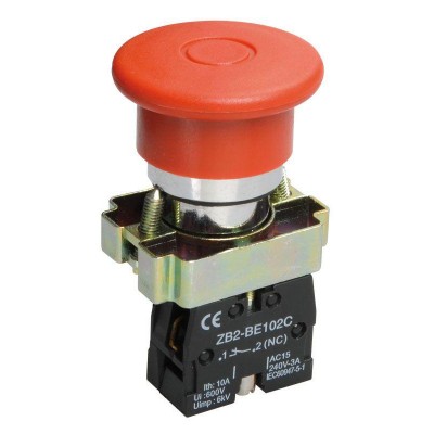 Кнопка управления "Грибок" LAY5-BT42 1НЗ аварийная с фиксацией красн. KARAT IEK BBG80-BT-K04