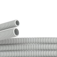 Труба гофрированная ПВХ гибкая легкая d25мм без протяжки сер. (уп.50м) DKC 90925 Труба гофрированная ПВХ гибкая легкая d25мм без протяжки сер. (уп.50м) DKC 90925