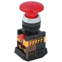 Кнопка "Грибок" AELA-22 d22мм 1з+1р 240В неон красн. IEK BBG20-AELA-K04 Кнопка "Грибок" AELA-22 d22мм 1з+1р 240В неон красн. IEK BBG20-AELA-K04